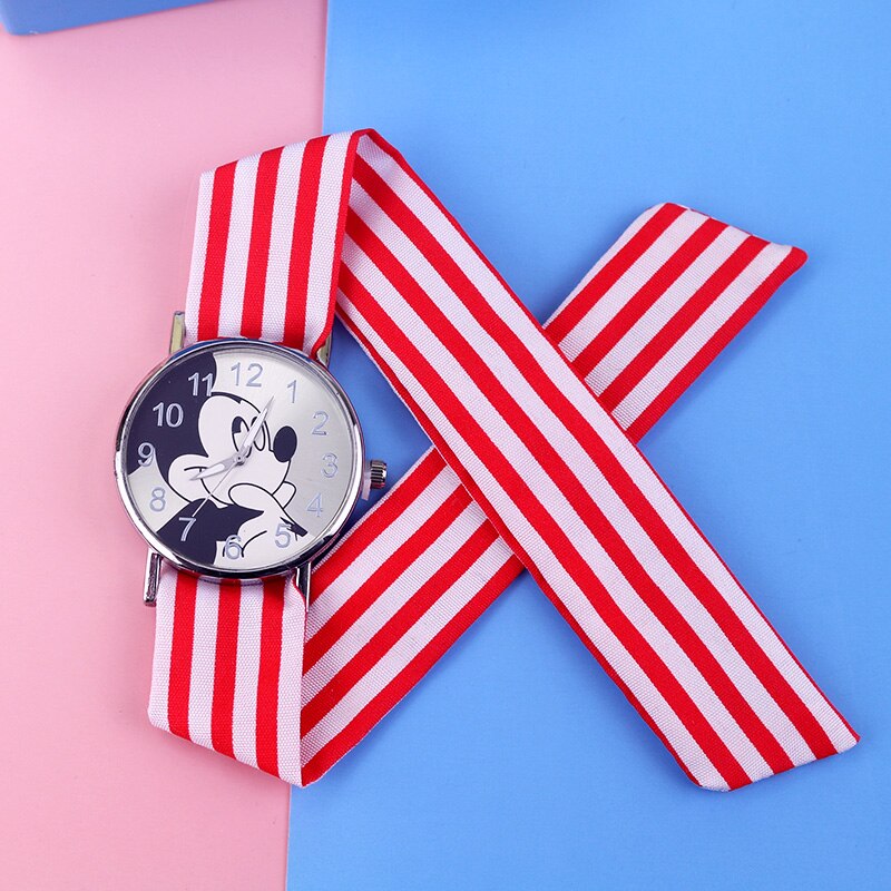 Fashion Ribbon Mickey Women Watches Business Ultra-thin Ladies Wrist Watch Girls Gift Clock Relogio Feminino zegarek damski