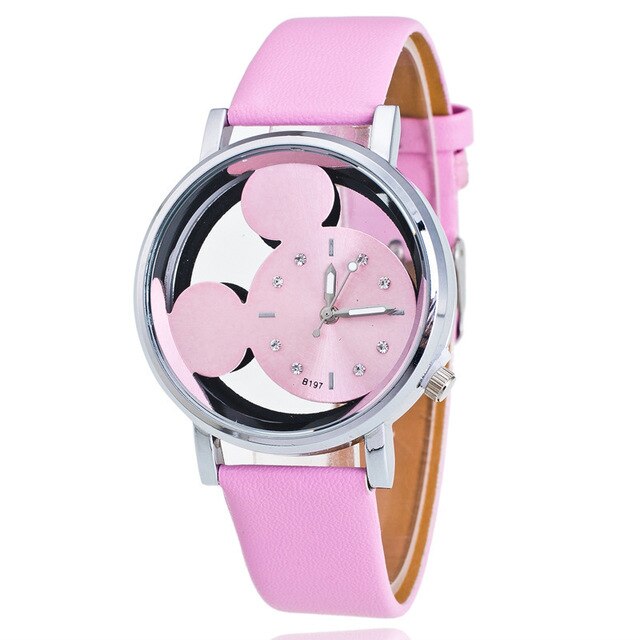 Disney Mickey Minnie Mouse Kids Women Watch Anime Figure Children Kawaii Quartz Watches Fashion for Girls Birthday Gifts