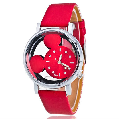 Disney Mickey Minnie Mouse Kids Women Watch Anime Figure Children Kawaii Quartz Watches Fashion for Girls Birthday Gifts